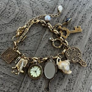 Vintage Alice in Wonderland Charm Bracelet